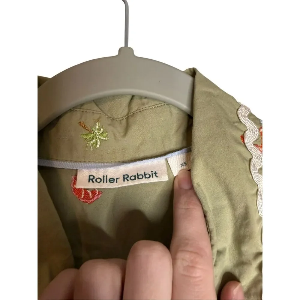 Roller Rabbit Ocaso Ellyott Embroidered Dress Green Size‎ XS